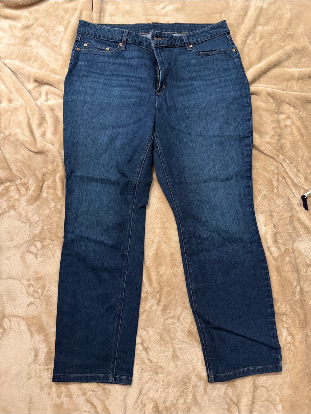 L.L. Bean Straight Leg Jeans in Dark Blue Denim